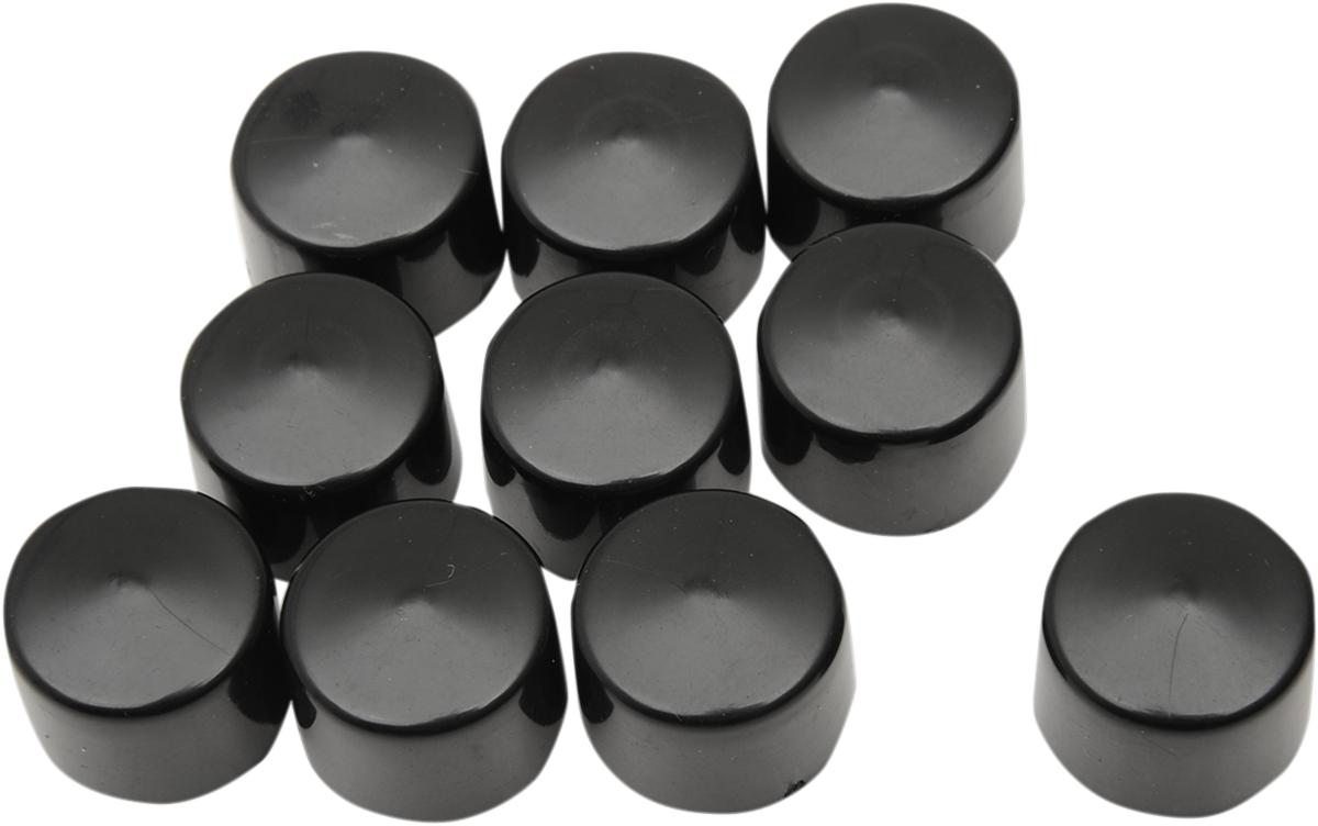 DRAG SPECIALTIES Bolt Covers - Hex - 1/2" - Black - 10 Pack 352079
