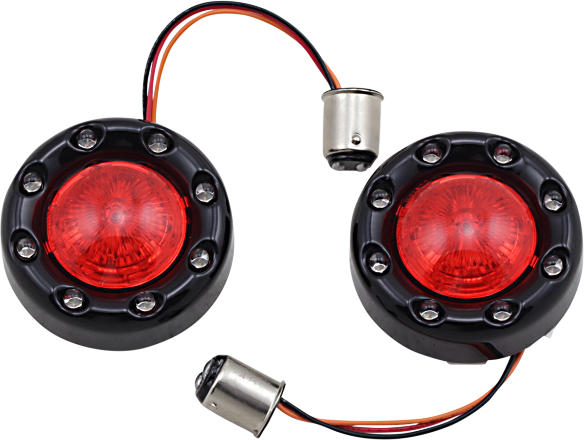 Custom Dynamics Bullet Turn Signal 1157 - Black - Red Lens PB-BR-RR-57-BR - Cycle City Outdoors