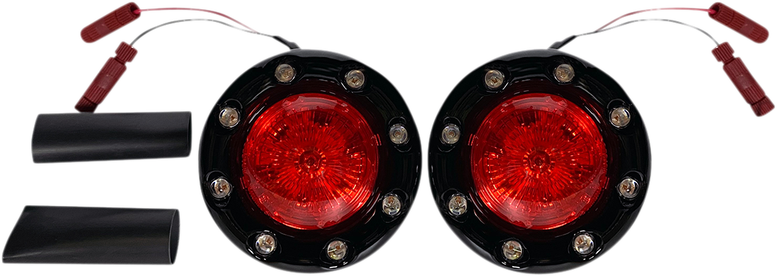 Custom Dynamics ProBEAM? Bullet Ringz* LED Turn Signals - Black/Red PB-BR-RR-IND-BR - Cycle City Outdoors