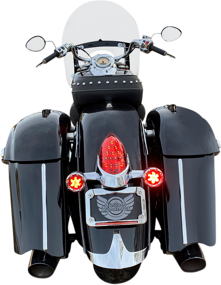Custom Dynamics ProBEAM? Bullet Ringz* LED Turn Signals - Chrome/Red PB-BR-RR-IND-CR - Cycle City Outdoors