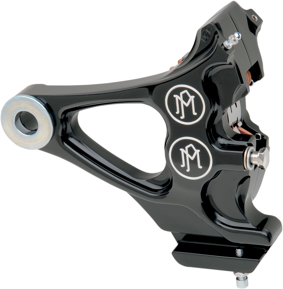 PERFORMANCE MACHINE (PM) 4-Piston Caliper - Rear - Contrast Cut* - 84-99 Softail 1274-0076-BM