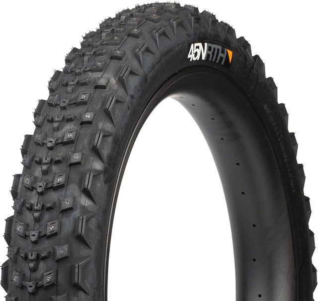 45NRTH Dillinger 4 Studded Fat Bike Tire - 26x4.2 | 168 Large Concave Carbide Aluminum Studs | 120 TPI Tubeless
