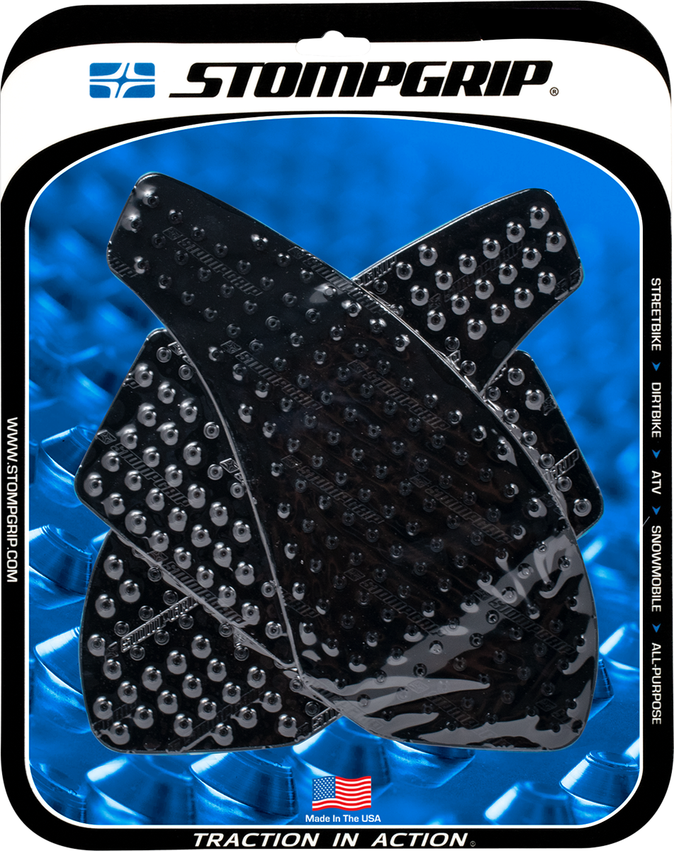 STOMPGRIP 55-10-0032B Tank Grips - Volcano - Black - Kawasaki - Ninja '07-'08 | Street