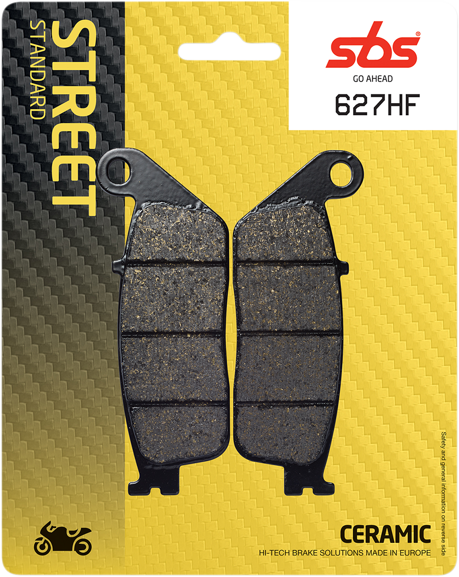 SBS HF Series Organic Base Front Brake Pads - 627HF (Triumph / Honda / Suzuki / Kawasaki / Buell / Yamaha 1986–2024)