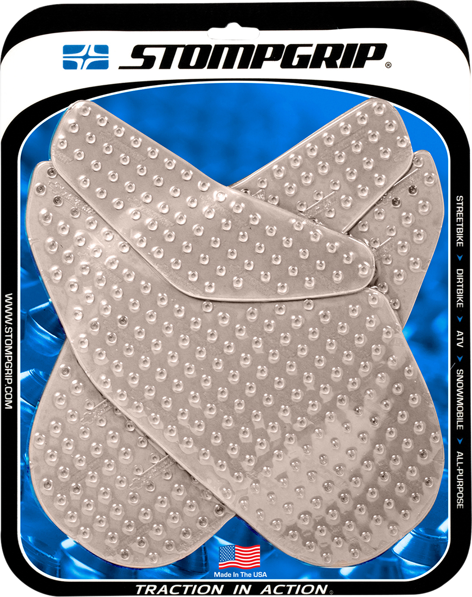STOMPGRIP 55-10-0016C Tank Grips - Volcano - Clear - Honda - CBR '04-'07 | Street