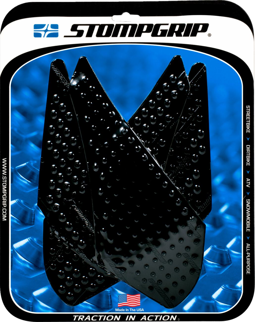 STOMPGRIP 55-10-0006B Tank Grips - Volcano - Black - Yamaha - YZF '07-'08 | Street