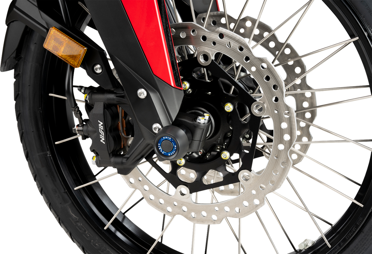 Puig Hi-Tech Parts 21667N Axle Sliders - Front - Black - Pair - Honda CRF/Transalp | Street