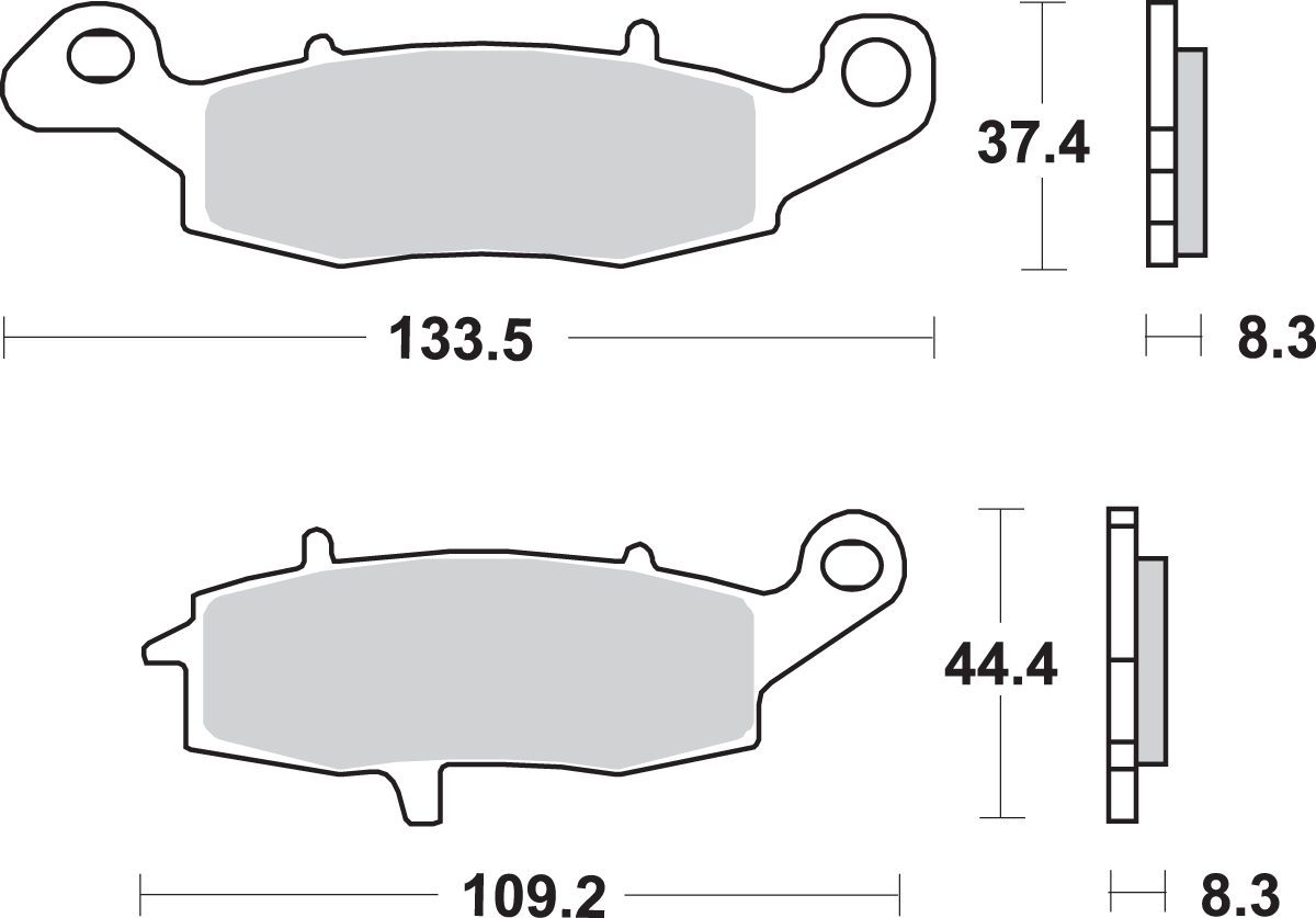SBS HS Series Sintered Front Right Brake Pads - 704HS (Kawasaki Ninja 650R / Suzuki V-Strom 1995–2026)