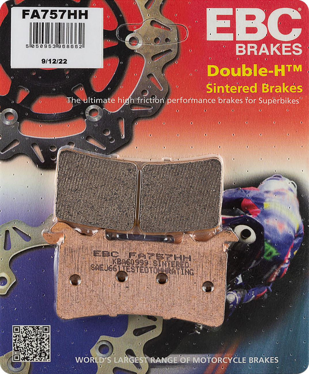 EBC FA-HH Series Sintered Front Brake Pads - FA757HH (BMW M1000RR / Honda CBR1000RR-R Fireblade SP 2021–2024)