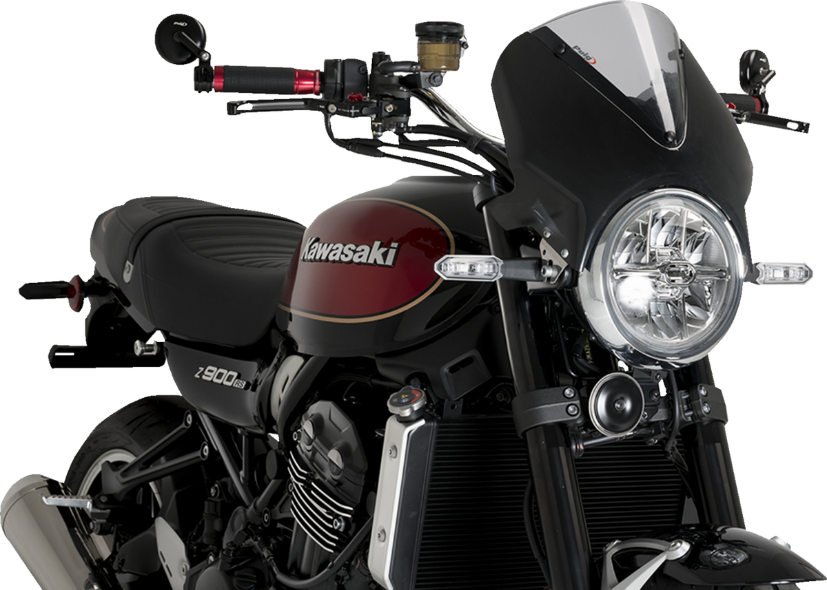 Puig Hi-Tech Parts 024NH Windscreen - 13" - Black/Smoke - Z900RS/SE | Street