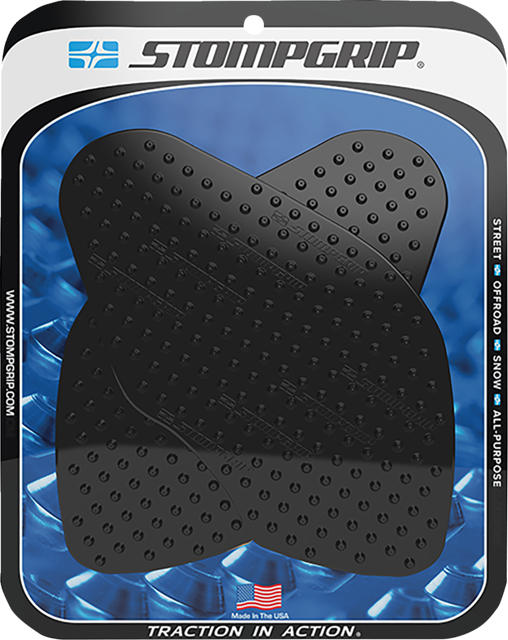 STOMPGRIP 55-10-0124-1B Tank Grips - Volcano - Black - Suzuki - V-Strom '19-'22 | Street
