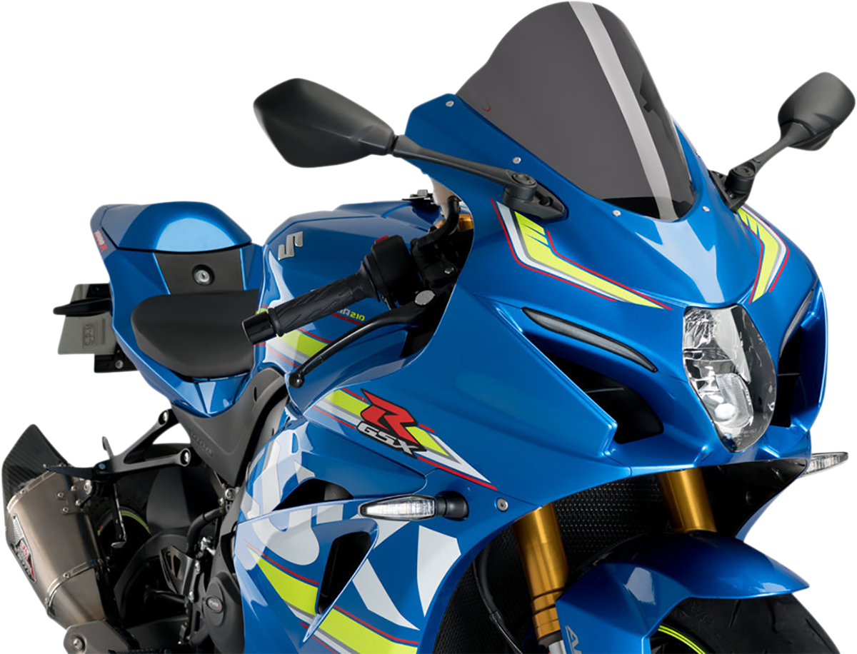 Puig Hi-Tech Parts 3631F Race Windscreen - 11-1/4" - Dark Smoke - GSX-R | Street