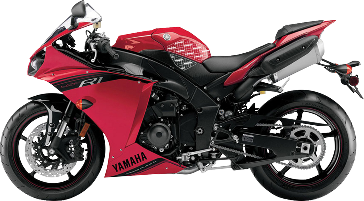 STOMPGRIP 55-10-0007H Tank Grips - Volcano - Clear/Black - Yamaha - YZF '09-'14 | Street