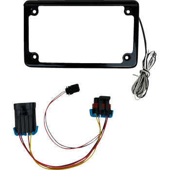 Custom Dynamics License Plate Frame - LED - w/ Tag Light - Black - SXS CD-LPF-RZR2