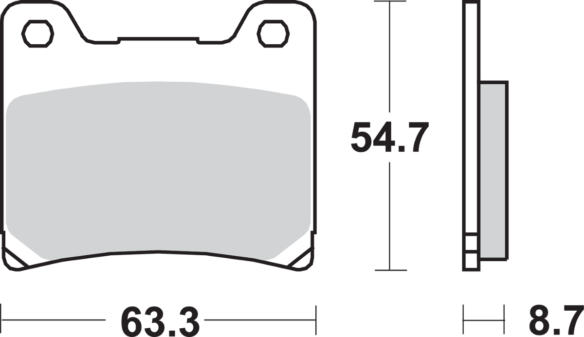 SBS HS Series Sintered Front Brake Pads - 555HS (Yamaha XV700 Virago / XV 1100 Virago / XV750 Virago 1983–1997)