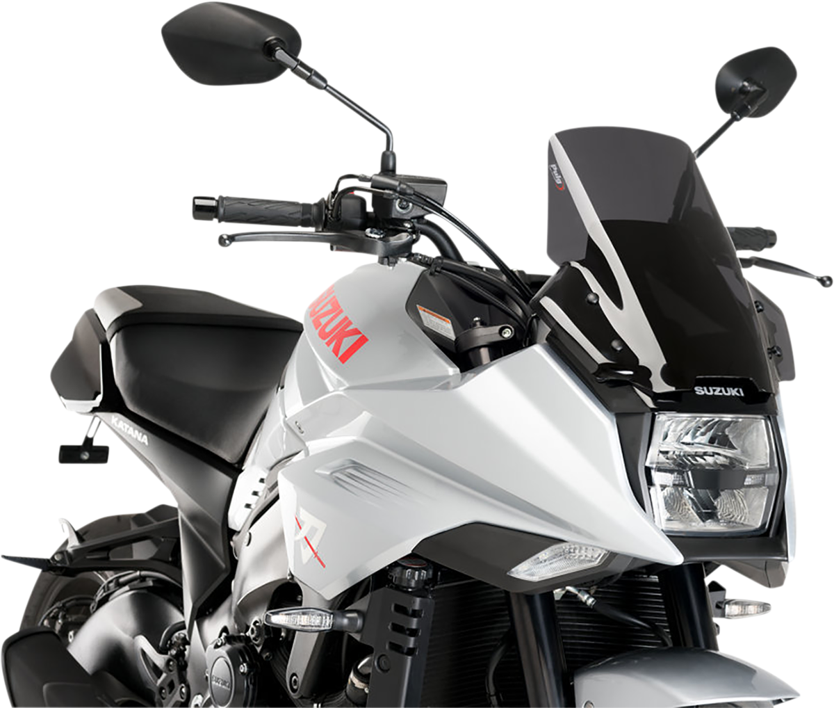 Puig Hi-Tech Parts 3737F Race Windscreen - 13" - Dark Smoke - YZF-R3 | Street