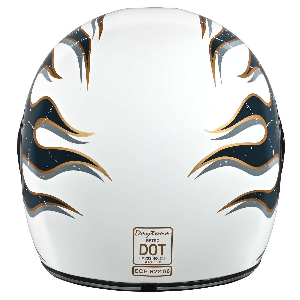 Daytona Retro Full Face Helmet | Flames | DOT + ECE 22.06 | Men, Women & Youth