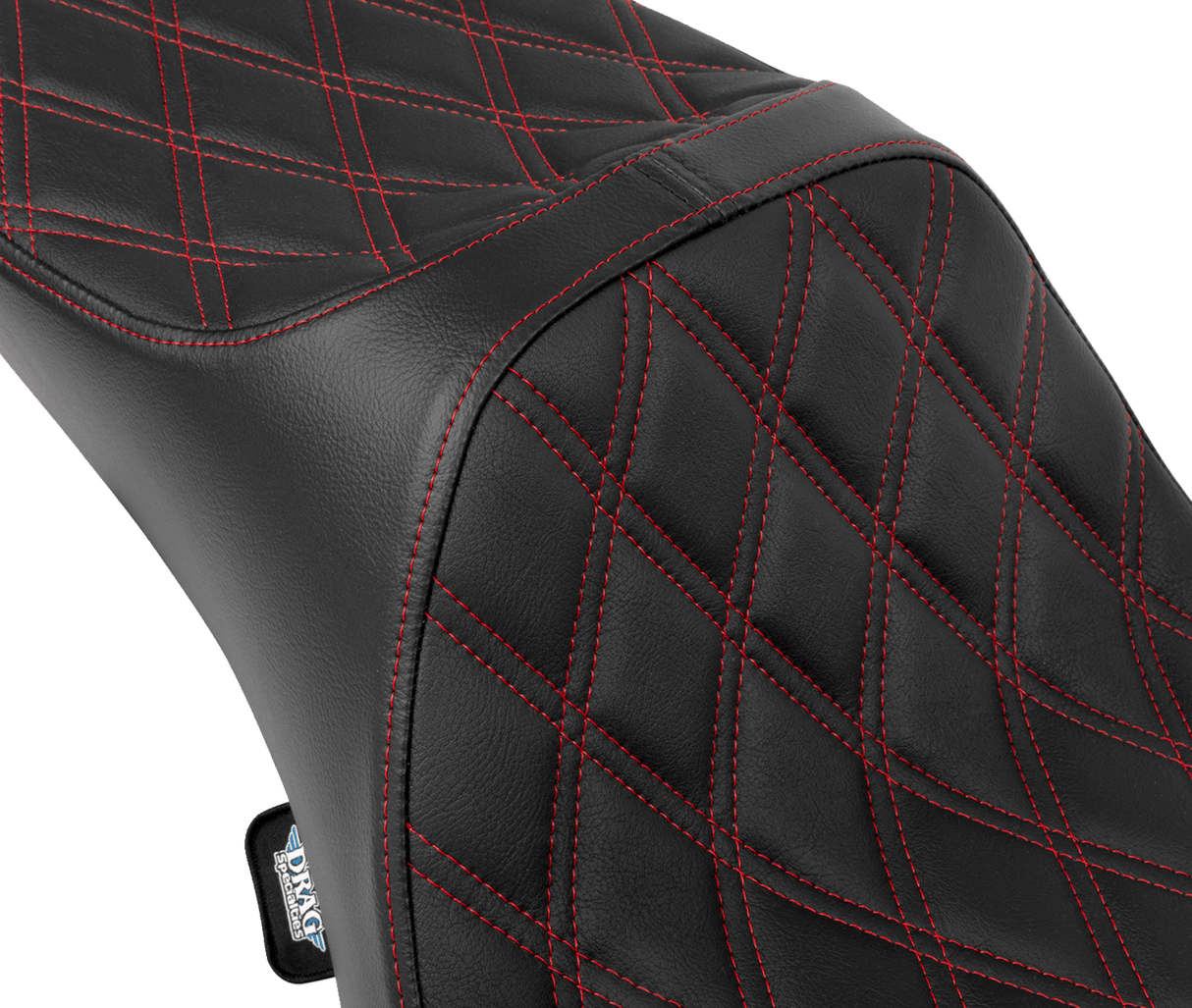 DRAG SPECIALTIES Predator III Seat - Extended Reach - Double Diamnd - Red Stitching - FLH/FLT '08-'24 4687D