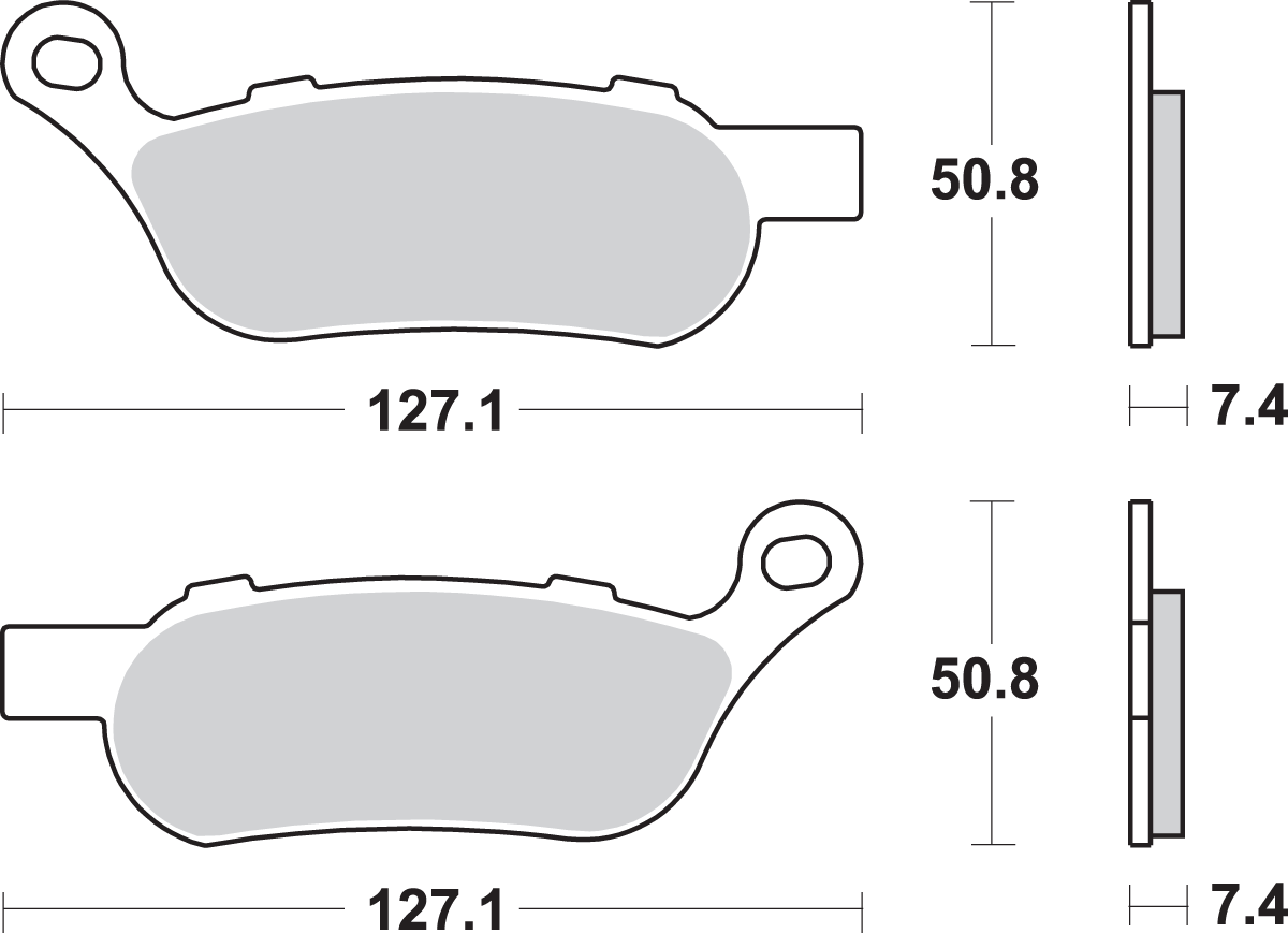 SBS Sintered Rear Brake Pads - 854H.LS (Harley-Davidson FLSTC Heritage Softail Classic / FLSTF Fat Boy / FLSTN Softail 2008–2017)