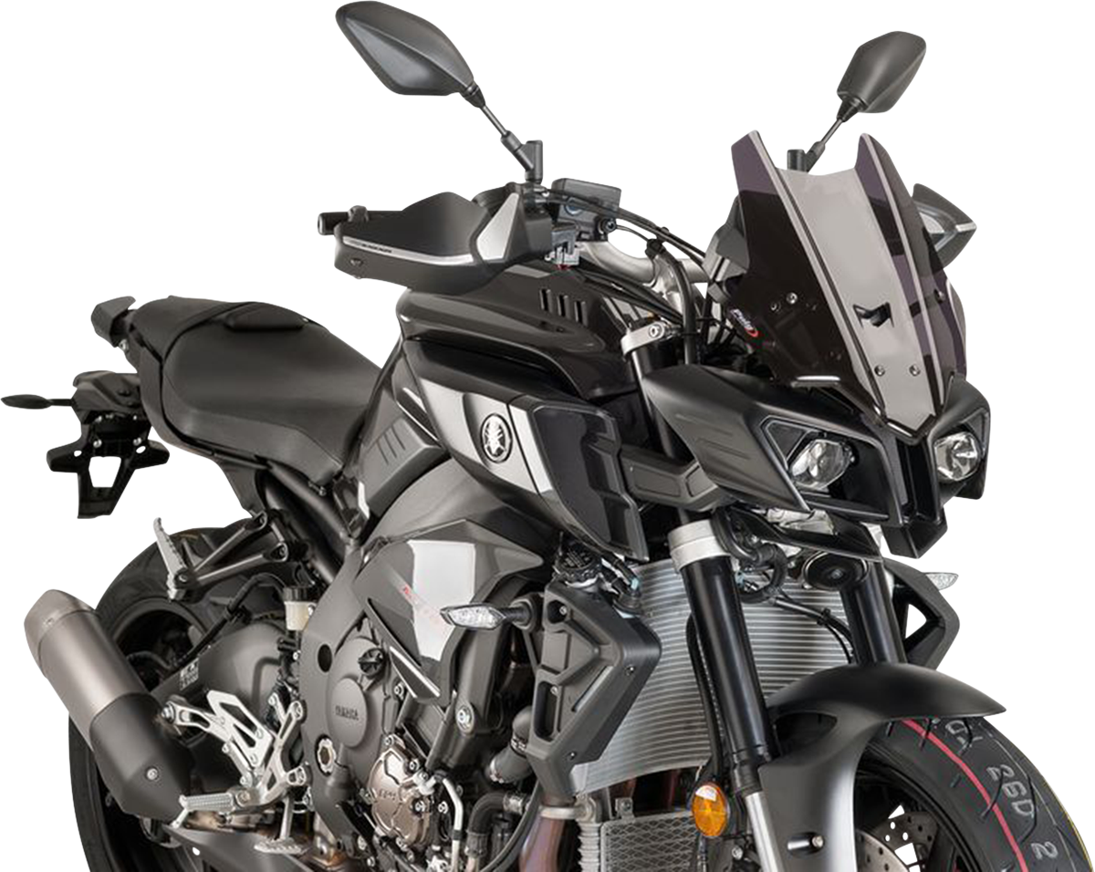 Puig Hi-Tech Parts 8917F Race Windscreen - 14-1/4" - Dark Smoke - MT10 | Street