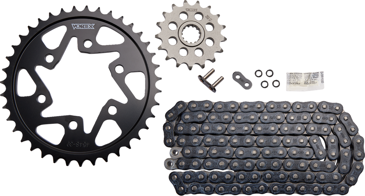 VORTEX CK4146 Chain and Sprocket Kit - WSS - Black - Kawasaki Ninja ZX-10R/RR | Street