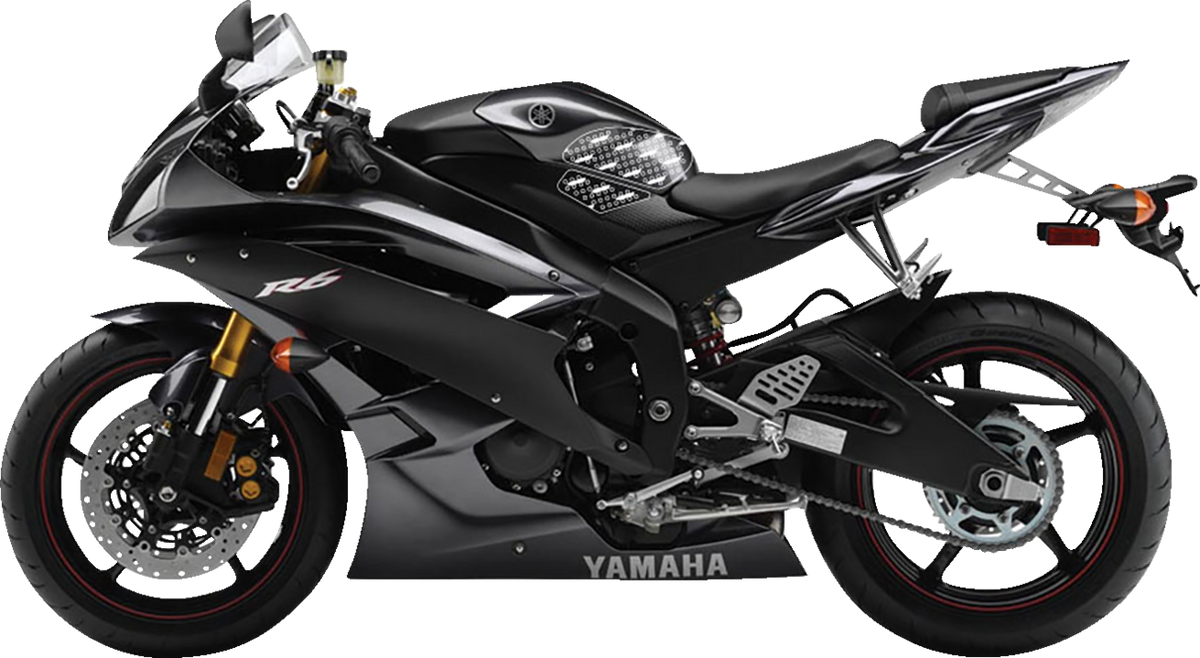 STOMPGRIP 55-10-0005H Tank Grips - Volcano - Clear/Black - Yamaha - YZF '06-'09 | Street
