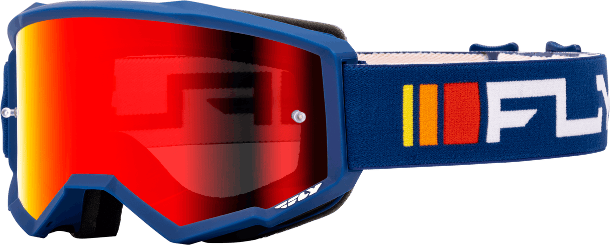 Youth Zone Goggle Navy/White W/ Red Mirror/Smoke Lens - Cycle City Outdoors