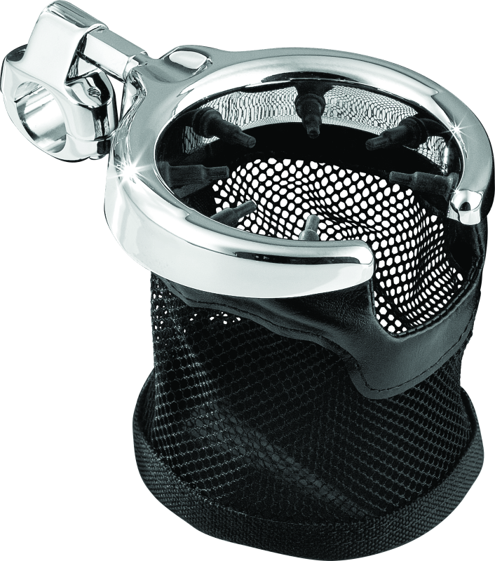 Kuryakyn Mesh Basket Universal Drink Holder 1in Clamp Chrome - Cycle City Outdoors