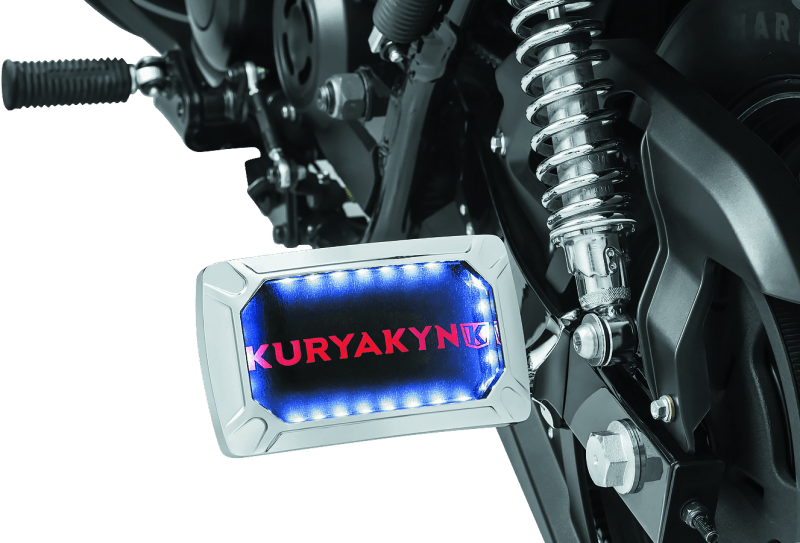Kuryakyn Nova Curved Horizontal Mount Side License Plate Holder Chrome - Cycle City Outdoors