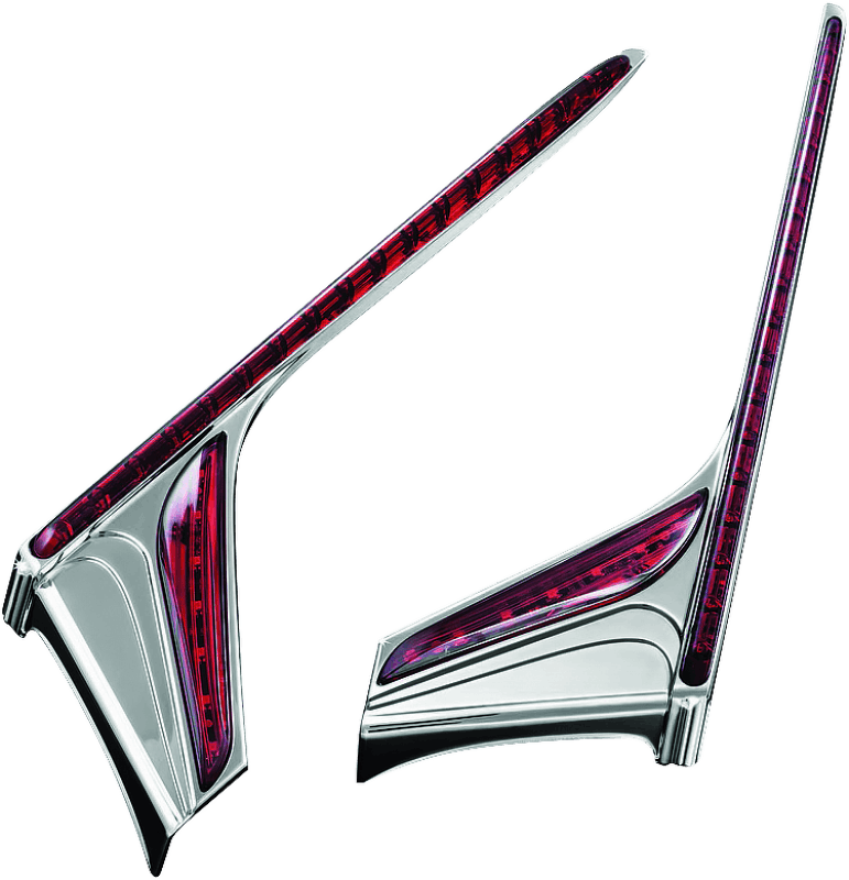 Kuryakyn L.E.D. Vertical Rear Light Strips 12-17 GL1800 Chrome Red Lens - Cycle City Outdoors