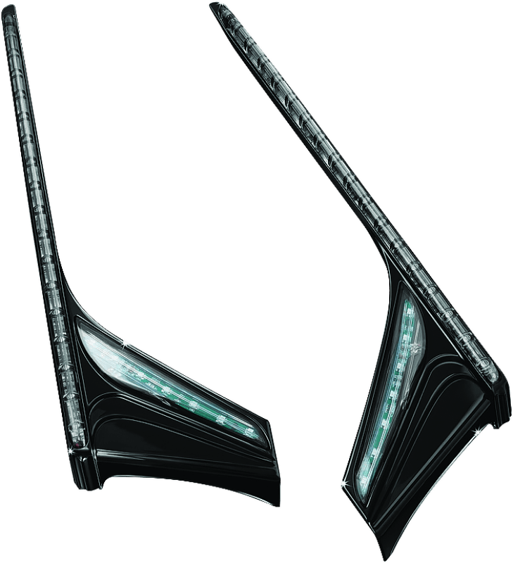 Kuryakyn L.E.D. Vertical Rear Light Strips 12-17 GL1800 Gloss Black Smoke Lens - Cycle City Outdoors