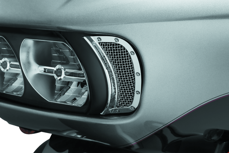 Kuryakyn Mesh Headlight Vent Accents Chrome - Cycle City Outdoors