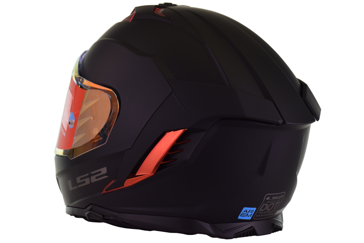 LS2 Assault III Solid Matte Black Red