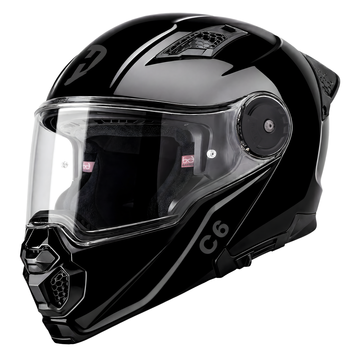 Daytona - D.O.T. & ECE Daytona C6- Hi-Gloss Black Modular Motorcycle Helmet