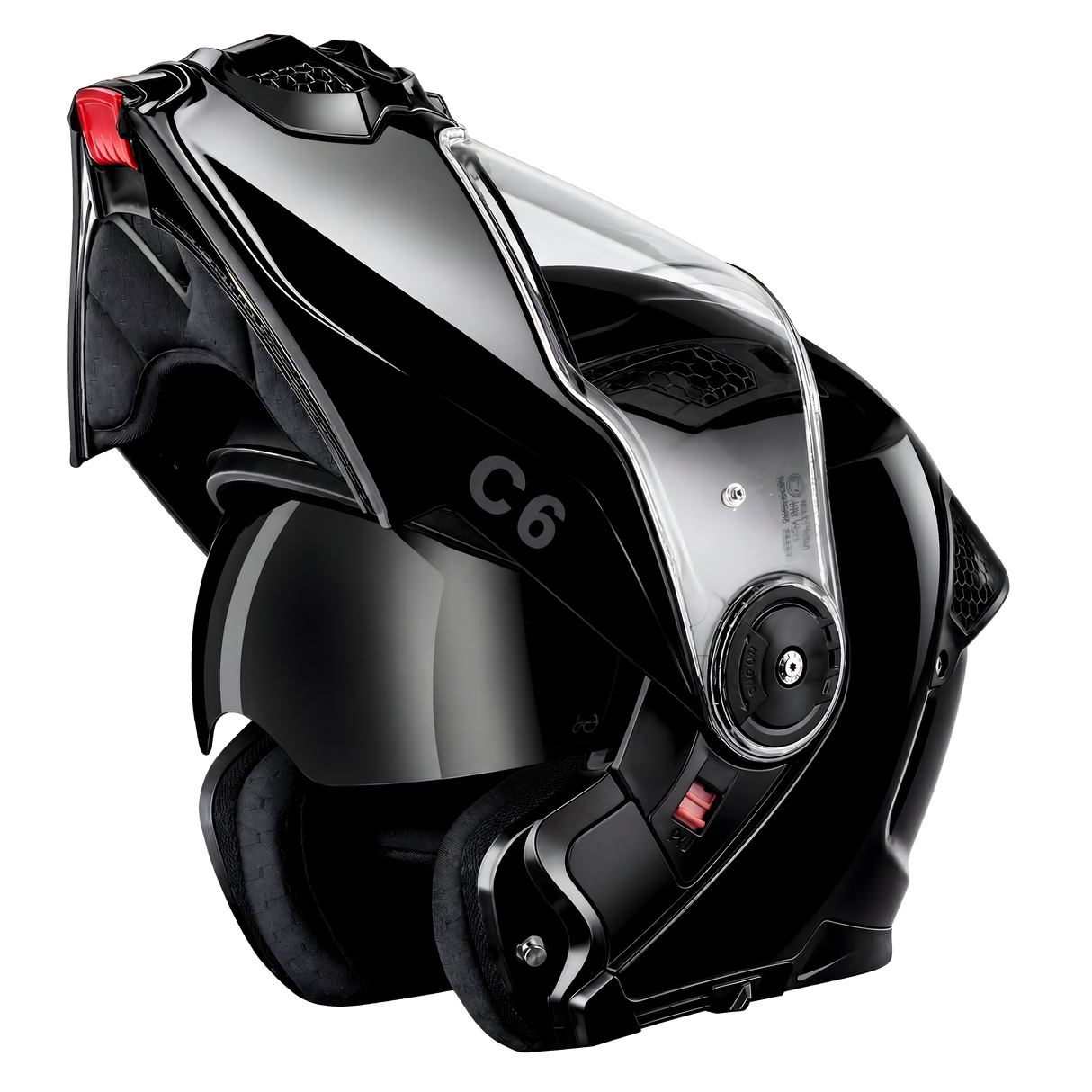 Daytona - D.O.T. & ECE Daytona C6- Hi-Gloss Black Modular Motorcycle Helmet