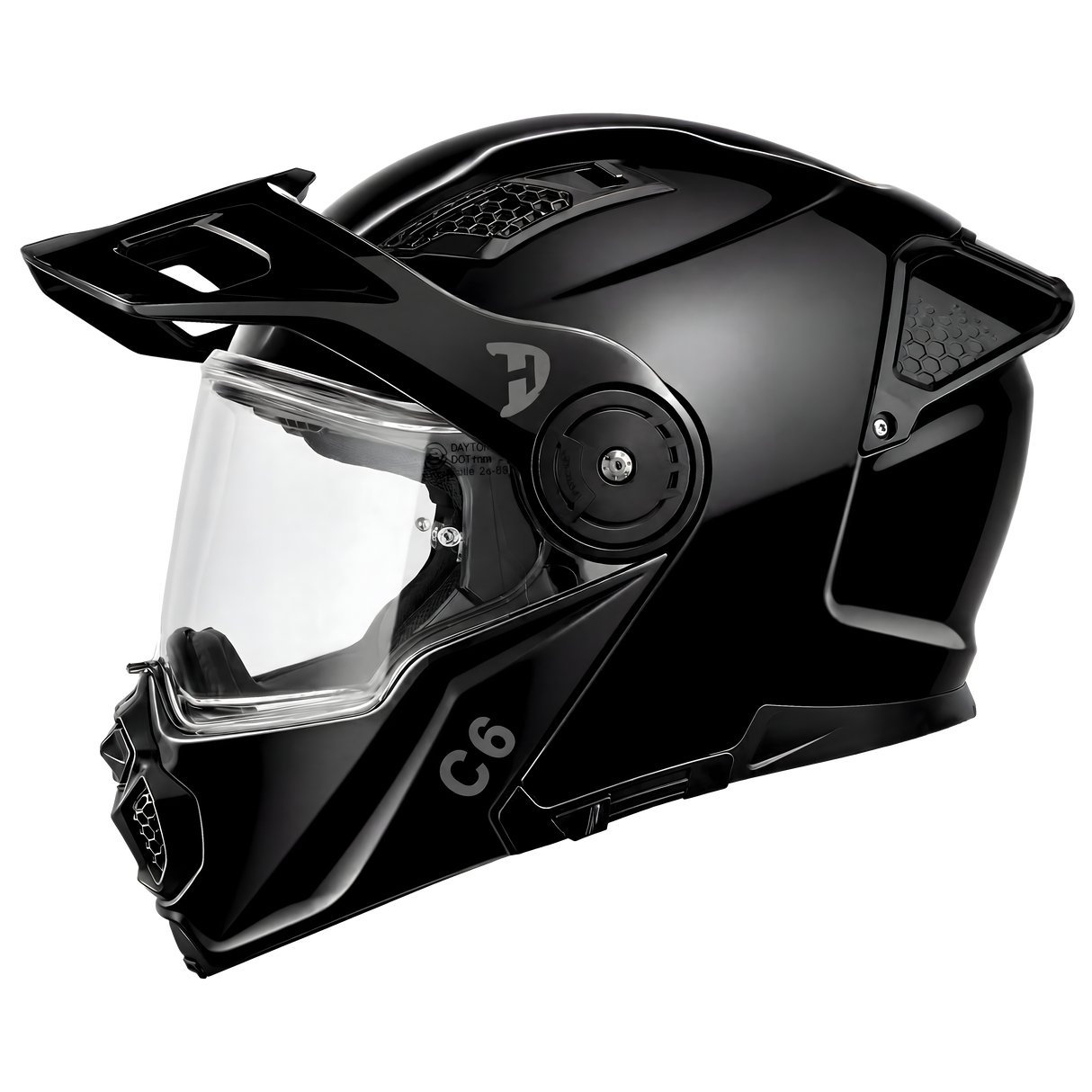 Daytona - D.O.T. & ECE Daytona C6- Hi-Gloss Black Modular Motorcycle Helmet