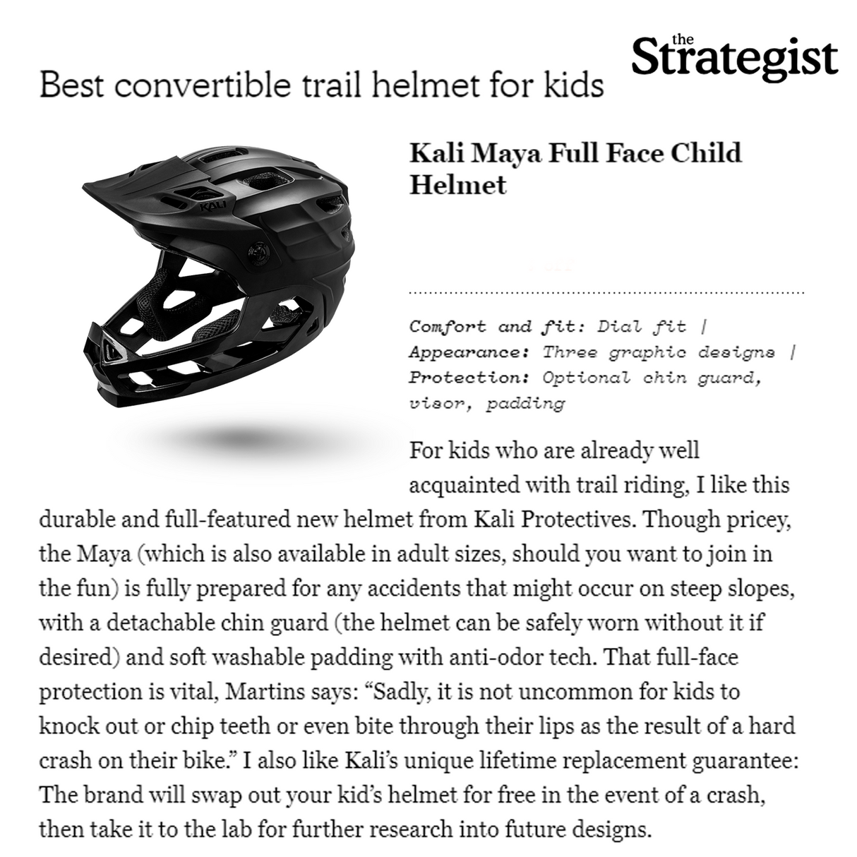 Kali - Maya Full Face Child Bicycle Helmet