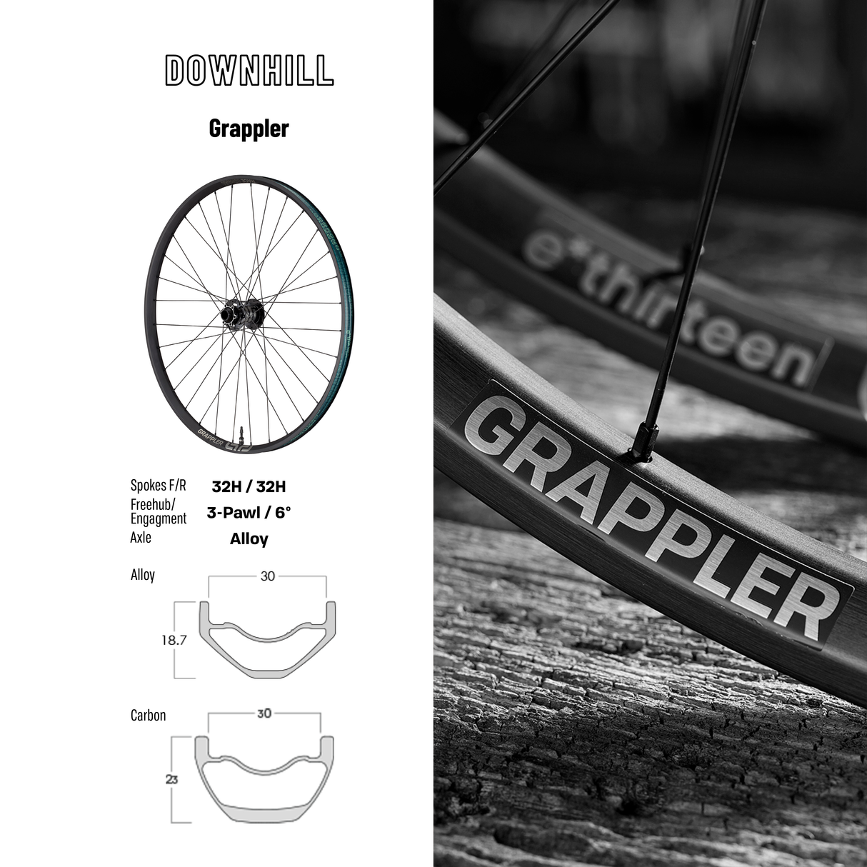 e*thirteen Grappler Race Alloy Downhill Wheels