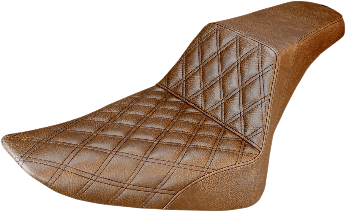 SADDLEMEN Step-Up Seat - Front Lattice Stitch - Brown - Part 812-26-172BR