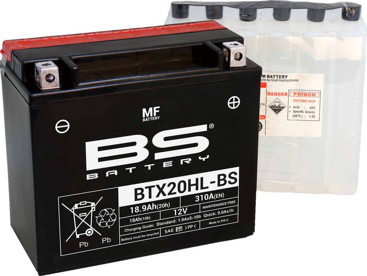 BS Battery BTX20HL-BS AGM Powersports Battery | 12V 18Ah 310 CCA | Acid Pack Included