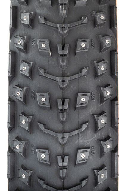 45NRTH Dillinger 5 Studded Fat Bike Tire - 26x4.6 Tan | 258 Concave Carbide Aluminum Studs | 60 TPI Tubeless