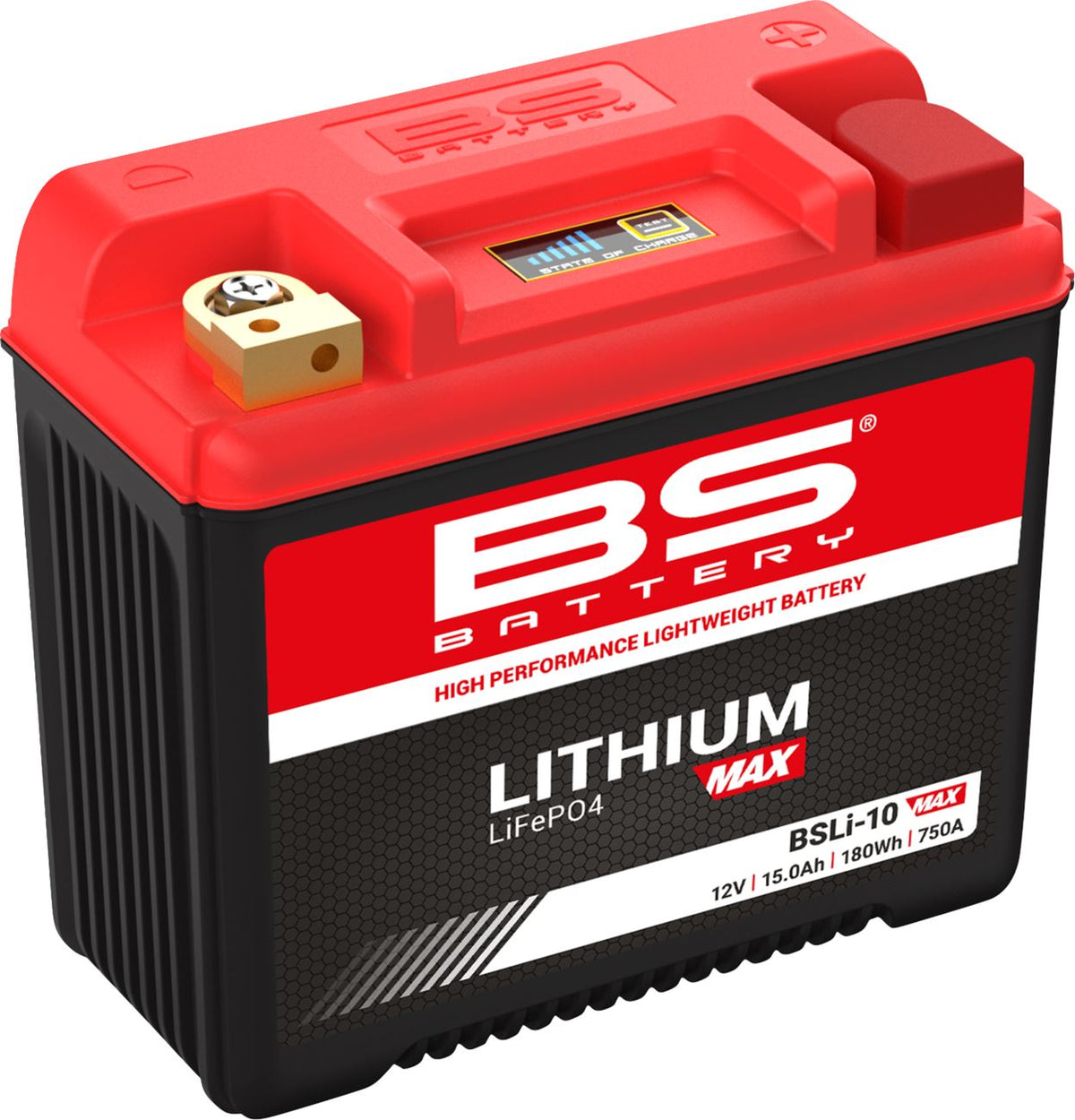 BS Battery BSLi-10 MAX Lithium Powersports Battery | 12.8V 15Ah 750 CCA | Plug-and-Play | 360116