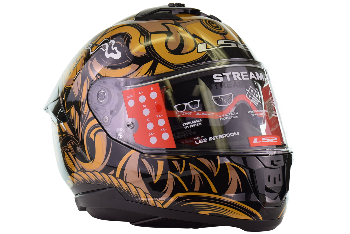 LS2 - Stream II Full Face Helmet - Samurai Gloss Black Gold