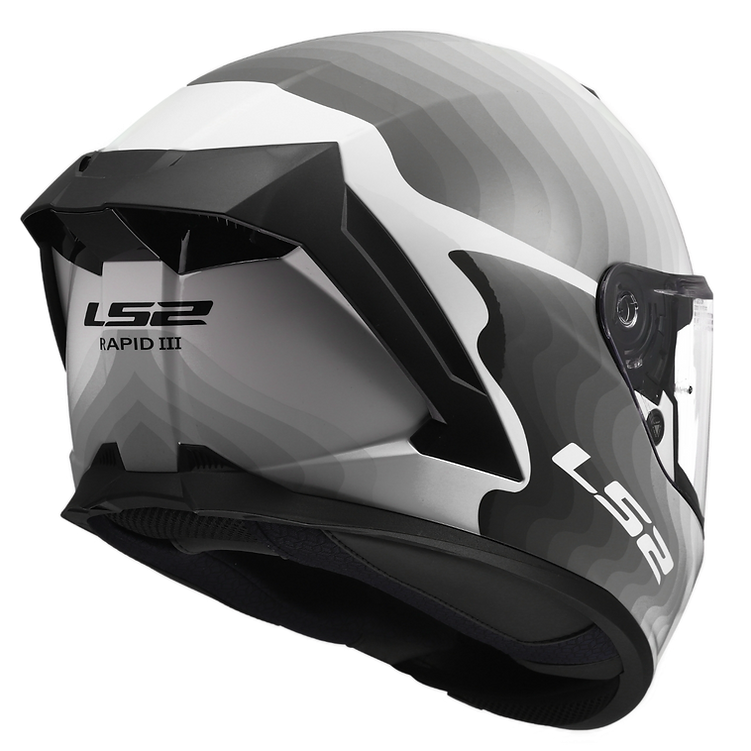 LS2 Rapid III Motorcycle Helmet Flow Gloss White / Gray / Black