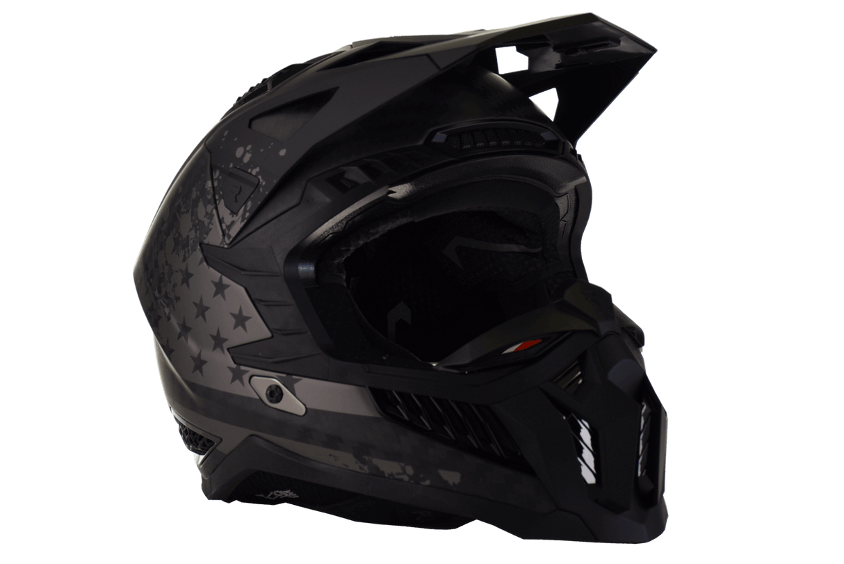 LS2 - X Force Carbon Black Flag Motocross Helmet - Matte Black/Gray