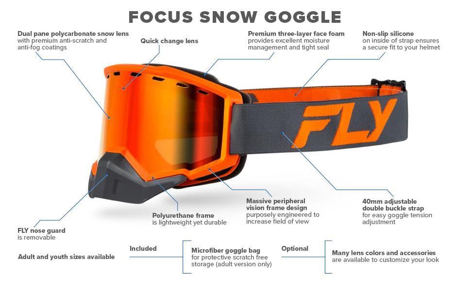 Fly Racing - Focus Snow Goggle (Open Box) - Cycle City Outdoors