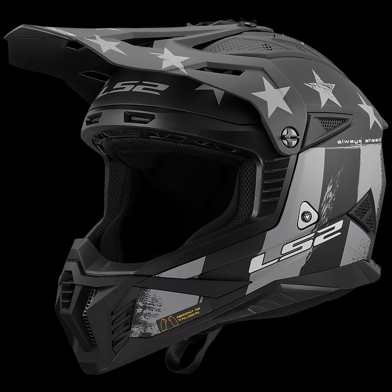 LS2 - Gate II Battle Scar Moto Helmet Matte Gray Tonal Black