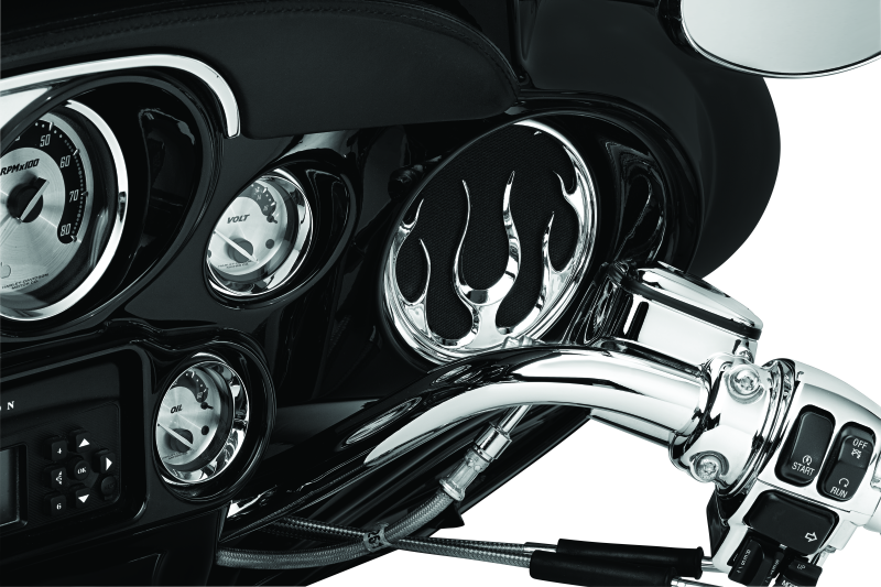 Kuryakyn Flame Speaker Grills Chrome - Cycle City Outdoors