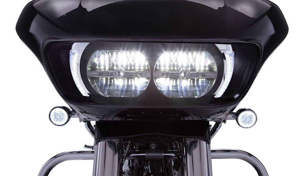 Fang Headlight Bezels for Harley Davidson Road Glide (Chrome) 45250