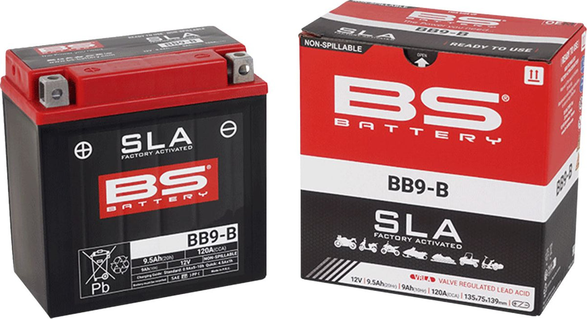BS Battery BB9-B AGM Powersports Battery | 12V 9Ah 120 CCA | Factory Activated